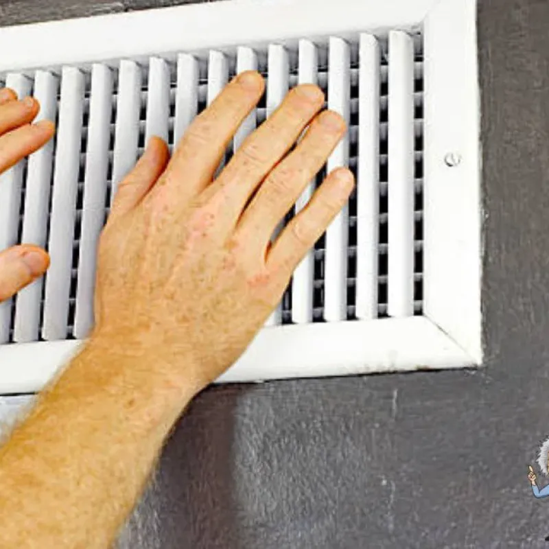 Hand adjusting water heater connections for maintenance in a tiled bathroom. Intelligent Service logo visible.